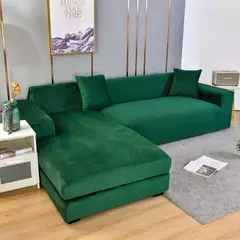 Tampa de veludo grosso do sofá para a sala de estar, tampa elástica, sofá de canto em forma L, estiramento, 1,2, 3,4 Seater