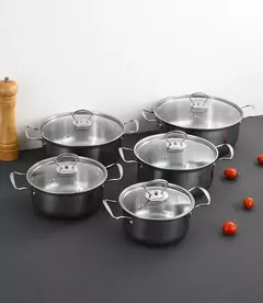 Conjunto de panelas de aço inoxidável, Panelas Naturais, Conjuntos chineses de cozinha antiaderente, 10 Pcs na internet