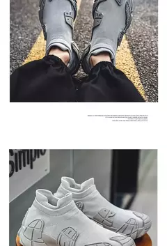 Tênis respiráveis para homens e mulheres, meias de tecido voador, sapatos casuais, tendência de personalidade, novo - Wolf Magazine