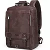 JEEP BULUO-Mochila de Couro Masculina, Bolsa para Laptop, Grande Capacidade, Negócios, Viagem, Universidade, Escola, Mochilas, Moda, Masculino, 15,6";;VERDADEIRO;;"Brown