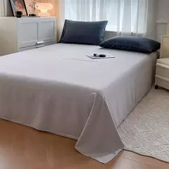Conjunto de cama de tecido com escova de cor sólida, 2 lados, 4 peças, capa de edredom, fronha, lençol, colcha, único, queen, king size - Wolf Magazine