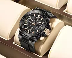 LIGE-Relógio de pulso impermeável LCD Dual Display masculino, relógios esportivos, despertador, militar, quartzo, novo, 50m - loja online
