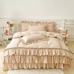 Microfibra cama Duvet Cover Set, Ruffle Duvet Cover, Rainha Gêmea, 100% Lavado, gasto Chic Farmhouse Pillow Shams, 3Pcs - Wolf Magazine