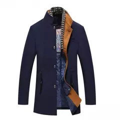 Casaco de lã quente grosso masculino, casacos casuais inteligentes, gola alta, cachecol destacável, moda Exterior, outono, inverno - Wolf Magazine