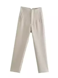 TRAF-Calças lápis cintura alta com costura para mulheres, calças no tornozelo, moda escritório, streetwear outono, 2023 - comprar online