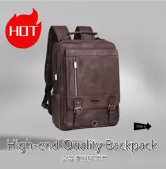 JEEP BULUO-Bolsa Masculina Casual para Laptop, Mochila de Couro Dividido, Bolsa para Computador, Alta Capacidade, Nova Tendência - Wolf Magazine