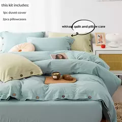 Conjunto de edredão duplo, Conjunto de cama de algodão torção sólida, Quilt Cover King Size, 100% Algodão, 220x240, 3Pcs - Wolf Magazine