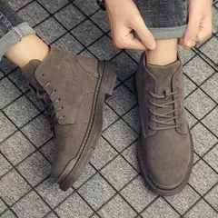 Sapatos retrô respiráveis de cano médio masculino, botas casuais de trabalho, sapato confortável, sapato leve, bota masculina da moda, quente, outono, inverno, nova moda na internet