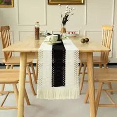 Algodão e linho Splicing Table Flag para casa, toalha de mesa tecida Tassel, Material Natural, Decoração Pastoral, 2 cores na internet