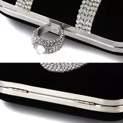 Imagem do Luxo feminino sacos de noite diamante luxo embreagem saco festa diamantes senhora preto vermelho corrente bolsa ombro bolsas para bolsa