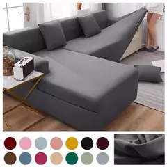 Monocromático Elastic Capas Sofá para Sala, L Shaped Canto Sofá Capa, Protetor de Cadeira Slipcover, 1, 2, 3, 4 Lugares na internet