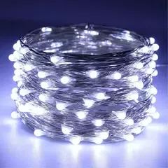 Bateria Powered LED Fairy Lights, Copper Wire String Lights para quarto, jardim, festa, casamento, decoração de Natal, 1 m, 2 m, 3 m, 5 m, 10 m, 20m