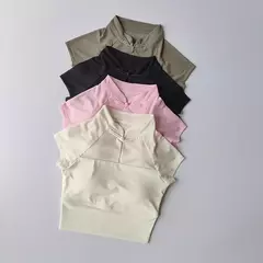 Roupa íntima esportiva feminina de secagem rápida de manga curta, malha estilo chinês, top fitness, camiseta corrida, roupa ioga sexy, fixa, 2022 - comprar online