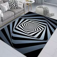 3D Vortex Ilusão Tapete para Sala de Estar, Decorações Home, Sofá Mesa Tapetes Grande Área, Bedside Foot Mat Quarto, Não-Slip Capacho - comprar online