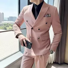 Conjunto de ternos casuais masculinos de 2 peças, blazers, roupas masculinas, roupas masculinas, conjunto de roupas, masculino elegante, peça clássica - loja online