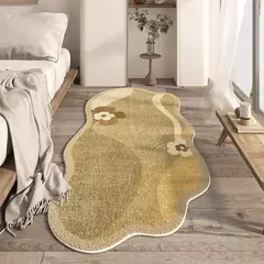 Imagem do Tapete irregular de pelúcia macia para sala de estar Tapete de área grande Tapete de cabeceira do quarto minimalista Tapetes de mesa de café Tapete confortável