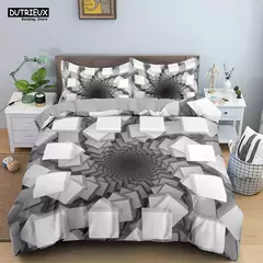 Imagem do Psicodélico Impressão Digital Conjunto de cama para adultos, 3D Capa de edredão, microfibra, solteiro, rainha, rei, gêmeo, tamanho completo