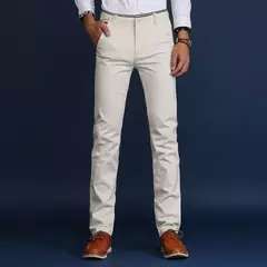 Calça lápis xadrez slim fit masculina, calça casual de casamento, calça reta, moda empresarial masculina - Wolf Magazine