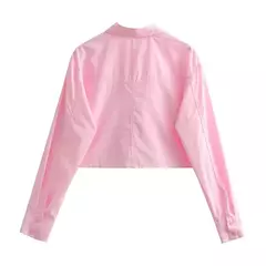 Imagem do TRAF-camisas popeline soltas para mulheres, manga comprida, blusas femininas com botões, tops chiques, vintage e na moda