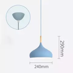 Nordic colorido lustre de madeira pingente luz quarto sala estar lâmpada led única cabeça alumínio crianças quarto luminária