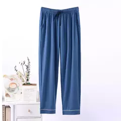 Baixo de fibra de bambu de pouco peso viscose ultra-macio camisa de malha calças de pijama lounge calças de dormir - loja online
