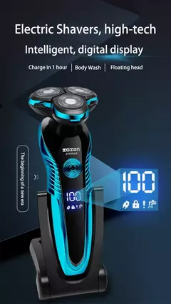 ZOZEN-Barbeador elétrico recarregável para homens, lâmina, aparador de cabelo, corte, máquina de barbear, aparador de barba, seco, uso duplo