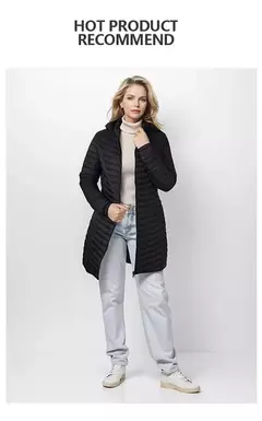 SANTELON-Casaco Longo Embalável Puffer Feminino, Capuz Destacável, Peso Leve, Quente, Solto, Outwear Sólido, Tamanho Asiático - comprar online