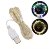 USB LED String Lights para Decoração de Natal, Impermeável Fairy Lights, Cobre Silver Wire, Guirlanda de Luz, Festa de casamento, 1 m, 2 m, 3 m, 5m