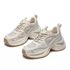 CLAIAMI sapatos de couro femininos, calçados esportivos casuais, leves, sola macia, antiderrapante, tênis de borracha para senhoras - Wolf Magazine