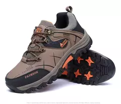 Ténis de couro respirável masculino, sapatos casuais, sapatos de caminhada confortáveis, antiderrapantes, exterior, caminhada, moda, novo