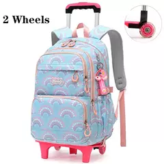 Rolling School Bags for Girls, Mochila impermeável para crianças com rodas, Trolley Luggage Back Pack, Ensino médio - loja online