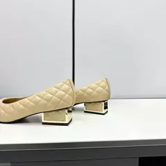 Sapatos de salto alto baixo de couro genuíno para mulheres, sapatos de noite casuais, moda feminina, alta qualidade - Wolf Magazine