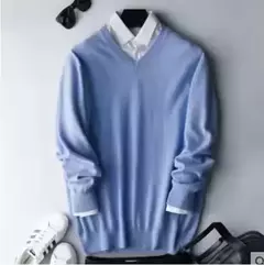 Imagem do Pulôver de caxemira masculino, suéter clássico de algodão quente, camisa para outono e inverno, 2022