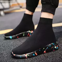 Imagem do MWY Confortável High Top Sneakers, Meias masculinas tênis de corrida, Kids Wal