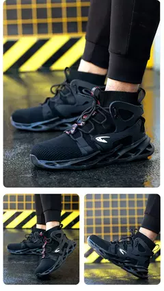 Tênis masculinos leves à prova de punção, sapatos de aço, botas indestrutíveis - comprar online