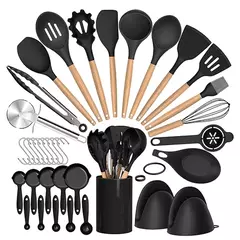 Silicone utensílio conjunto com suporte, 36pcs na internet