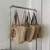 Bolsa de ombro de grande capacidade para mulheres, bolsa casual, personalizada, tecida, nova moda, verão, 2024