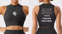 Imagem do Camisa de barriga sem mangas para mulheres, blusa curta, colete fino, sutiã elástico de ginástica, ioga feminina e corrida, moda feminina escura, esporte, 2024