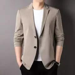 Jaqueta leve masculina, blazer fino, anti-rugas, fino, lapela sólida, casual, respirável, moda verão - loja online