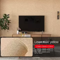 Waterproof Linen Wallpaper, 3D adesivos de parede, à prova de umidade e mofo resistente, Home Decoração Sala - loja online
