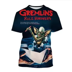 T-shirt impressa em 3D para homens e mulheres, filme de horror de Natal, monstro fantoche, venda quente, moda nova na internet