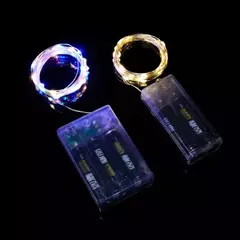 Copper Wire LED String Lights Caixa de bateria, Iluminação do feriado, Luzes de fadas para o Natal, Decoração de casamento, 1m, 2m, 5m, 10m, 20m - comprar online