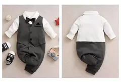 0-18m roupas para recém-nascidos cavalheiro bonito terno de festa formal algodão confortável macio primavera e outono manga comprida bodysuit do bebê - comprar online
