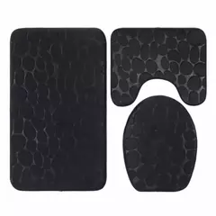 Jogo antiderrapante da esteira do banho do banheiro, Tapete De Cobblestone, Tapetes de chuveiro absorventes, Tampa do vaso sanitário, 2Pcs Set, 3 Pcs na internet