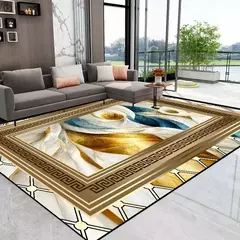 Tapete dourado de luxo moderno para sala de estar, Decoração abstrata, Tapetes - loja online