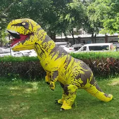 Adulto crianças trajes de dinossauro inflável terno vestido anime festa cosplay carnaval purim traje de halloween para homem mulher na internet