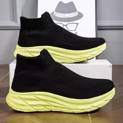 Tênis de sola grossa antiderrapante para mulheres, sapatos respiráveis, sapato de grife, meias de tênis, luxo leve, feminino - comprar online