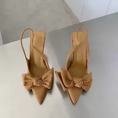Slingbacks com nó borboleta para mulheres, salto fino, dedo apontado, salto alto para senhoras, sapatos de vestido sexy, novo, verão, 2024 - Wolf Magazine