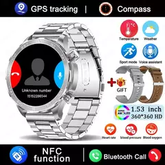 Relógio Inteligente de Chamada Bluetooth para Homens, Huawei AMOLED, Tela Grande HD, Frequência Cardíaca, NFC, IP68 Impermeável, GPS, Relógio Esportivo, Novo, 2022 - loja online