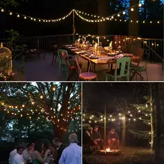 Guirlanda de luzes inquebrável g40, 220v 110v, led, luz de corda e12, à prova d'água, conectável, guirlanda de ano novo, decoração de natal